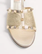Valentino Rockstud Sandal In Laminated Nappa With Cornely Embroidery 60Mm - Image 3